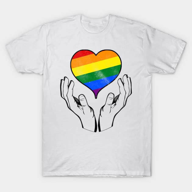 Lgbtq Heart T-Shirt by Horisondesignz